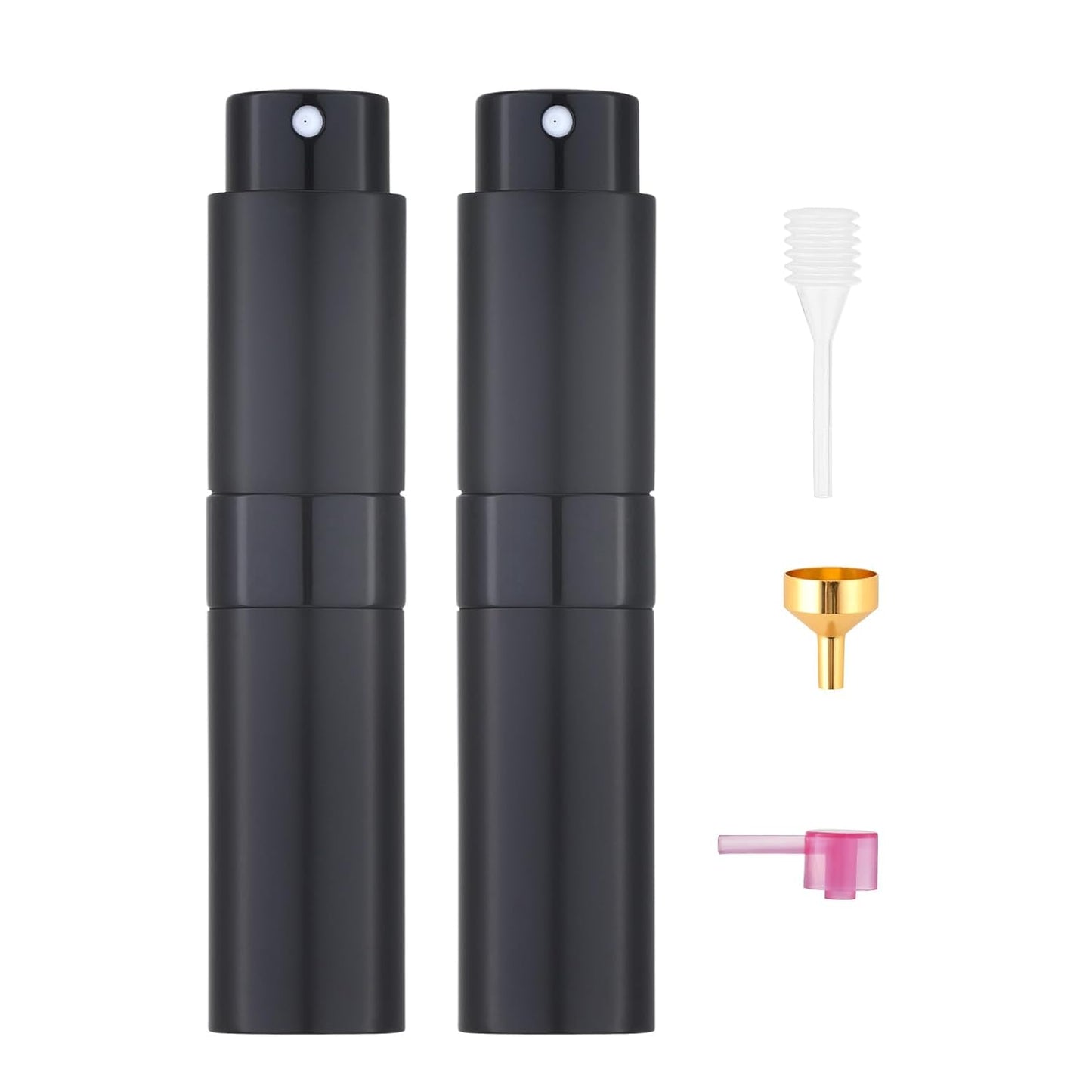 Tekson Travel Perfume Atomizer - Refillable Mini Cologne Spray Bottle | Portable Black Aftershave Dispenser (8ml)
