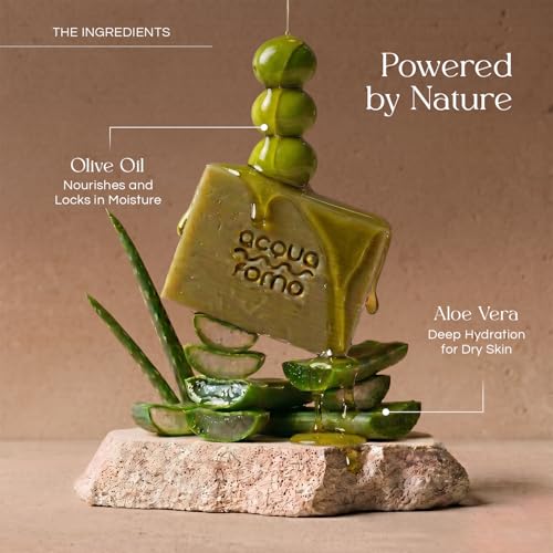 Acqua Forno Italian Olive Oil Castile Soap Bar with Aloe Vera, 5.2 oz