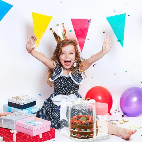 Transparent Cake Box Set - 2 Pcs 4" Cake Carrier with Lids