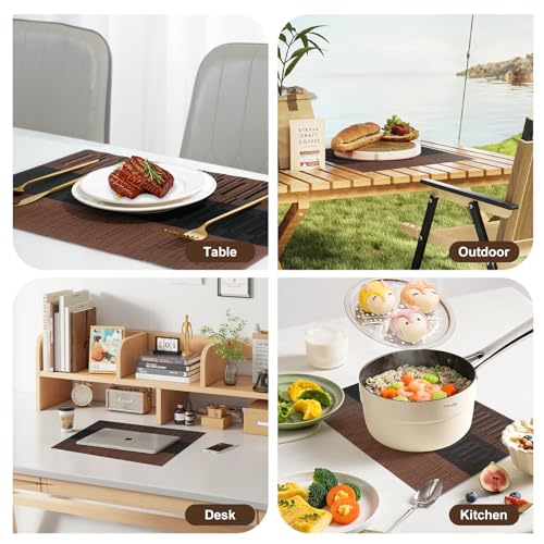 Set of 6 Non-Slip PVC Placemats - Heat Resistant Table Mats for Dining