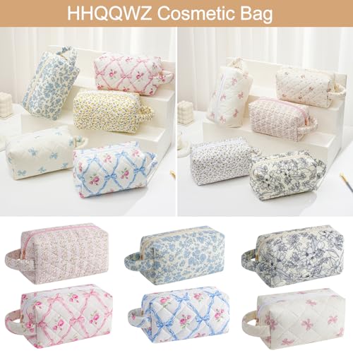 Pink Floral Travel Makeup Bag for Women Girls with Handle - Large Capacity, Durable Cosmetic Organizer