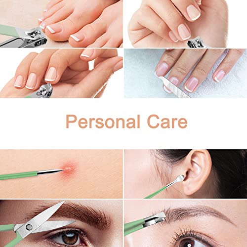 7-Piece Professional Manicure Set with Green Leather Bag