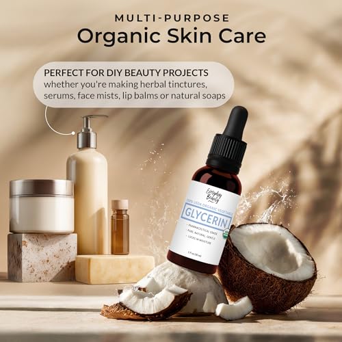 Everyday Beauty 1 Fl Oz Organic Glycerin for Skin & Hair - USDA Certified, Not Palm Oil