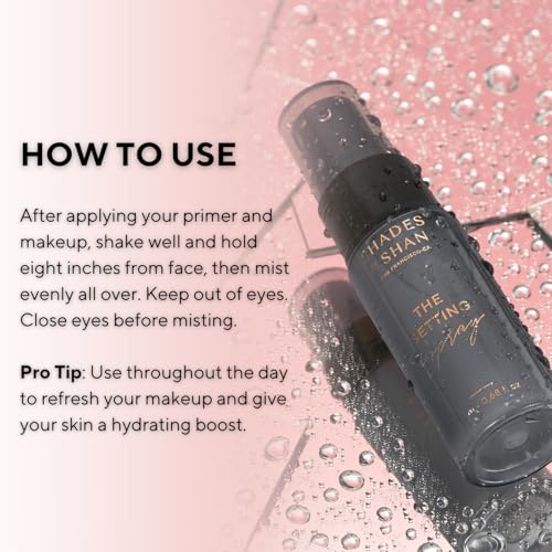 Shades by Shan Mini Setting Spray - Alcohol-Free, Vegan, Long-Wearing, Soft-Focus Finish