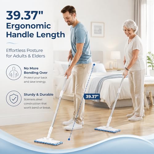 Mini Lazy Mop with Clip-on Grip & Zero-Touch Cloth Change