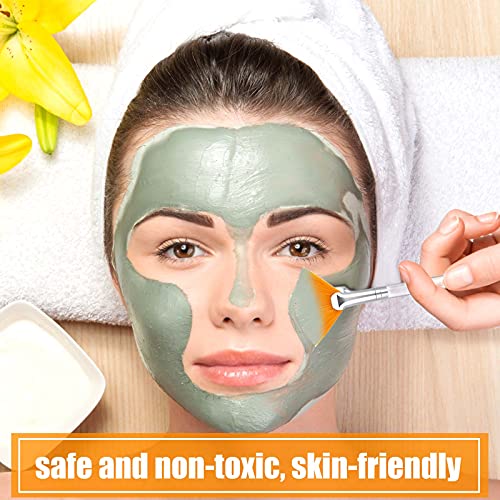 Patelai 14 Pack Yellow Fan-Shaped Facial Mask Brush Set for Skincare & Makeup
