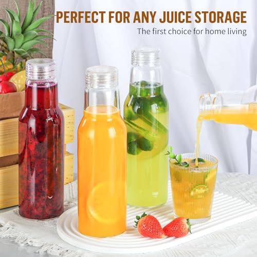 25 Oz Borosilicate Glass Bottles with Lids - Leakproof & BPA Free