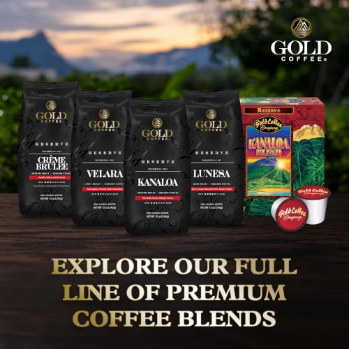 Gold Coffee Co. Kanaloa Blend - Medium Roast Whole Bean Coffee - 12 oz - 100% Arabica with Caramel, Honey, Mango Nectar