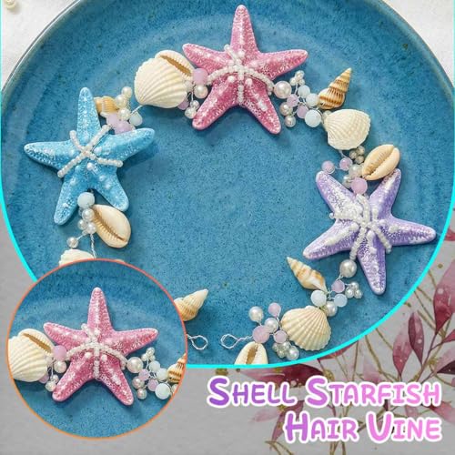 Brishow Starfish Mermaid Headband - Seashell Wedding Hair Accessory