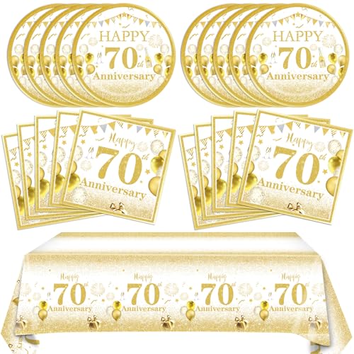 70th Birthday Party Decorations Set - 41PCS Tableware Kit