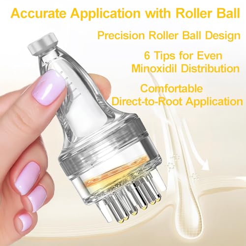 Minoxidil Applicator - Hair Oil Applicator - Oil Dispenser for Hair - Scalp Applicator Tool - Fast Efficient Delivery to Hair Roots & Messy-Free & Waste-Free - Compact Applicator Bottle for Minoxidil