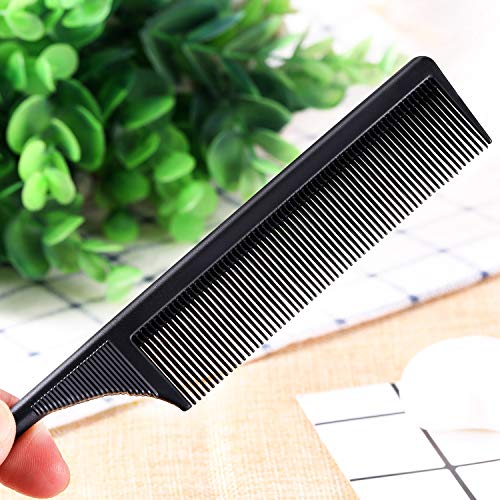 Leinuosen 3 Pack Rat Tail Combs Fine Tooth Parting Tip Black