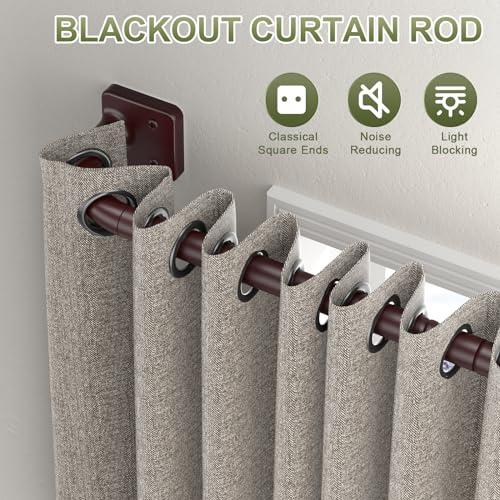 Tigpengy Adjustable Blackout Curtain Rod 28-48 Inch - Wrap Around Design