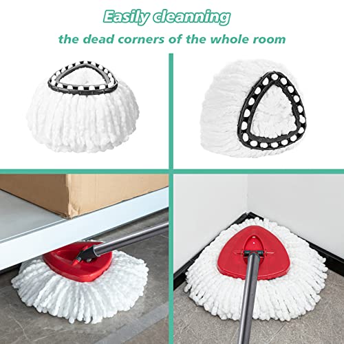 4-Pack Microfiber Spin Mop Replacement Heads for Cedar EasyWring