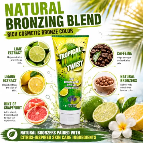 Fiesta Sun Tropical Lime Twist Bronzer - Natural, Brightening & Moisturizing 8 oz.