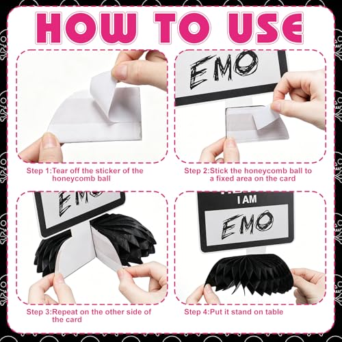 12 Pcs Gothic Honeycomb Centerpieces for Emo Parties