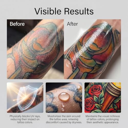 Clenome Tattoo Aftercare Sunscreen SPF 30+ Lotion for New & Old Ink