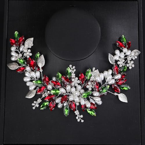 Rumtock Red Christmas Crystal Headband - Handmade Festive Hair Accessory