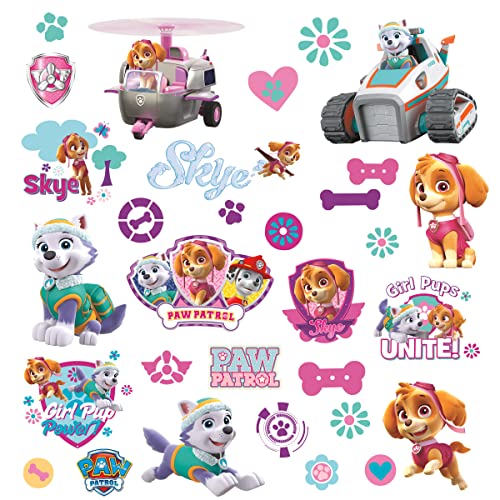 RoomMates Paw Patrol Girl Pups Wall Decals - 30 Peel and Stick Stickers