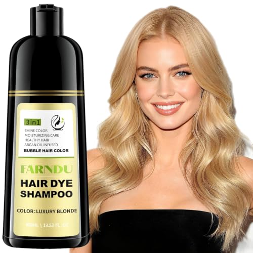 Farndu Luxury Blonde Hair Dye Shampoo for Gray Hair Coverage