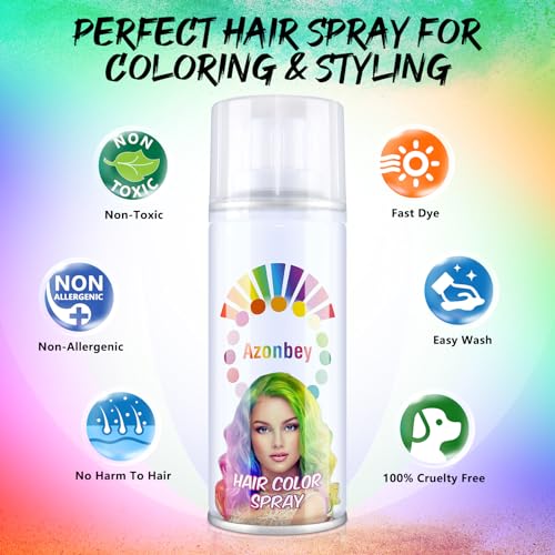 Powder Blue Temporary Hair Color Spray for Halloween & Parties