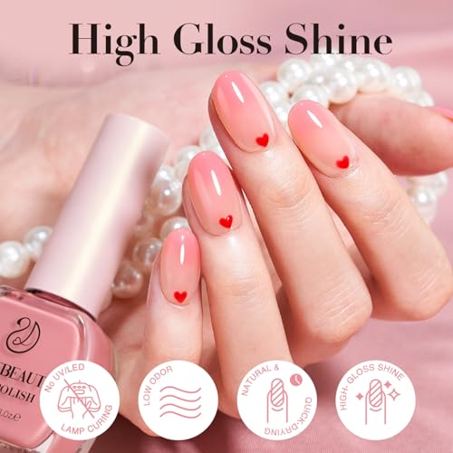 AZUREBEAUTY Jelly Blush Pink Nail Polish 18ml – Fast Drying & Long-lasting