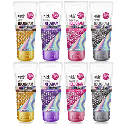 Epielle Hologram Glitter Peel-Off Face Masks - 8-Pack Variety Set