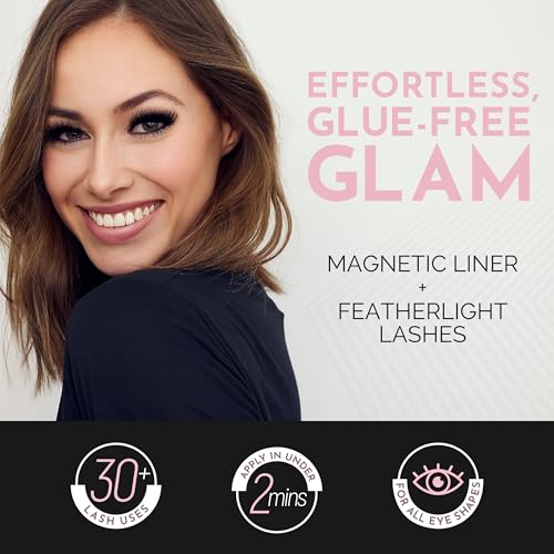 Luxillia Magnetic Eyelashes Kit - 8 Set with Clear and Black Eyeliner
