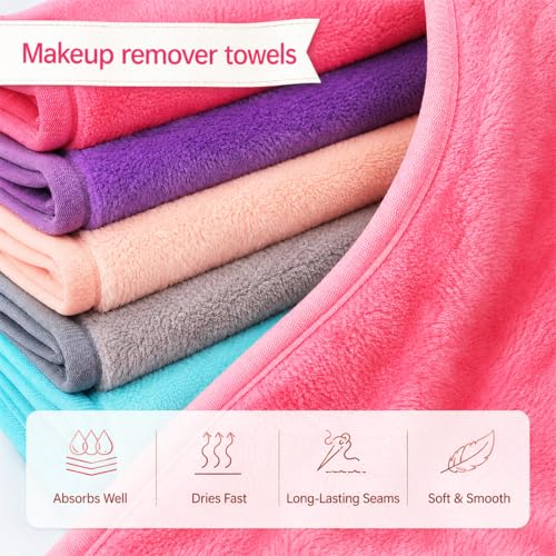 Puomue 5 Pack Ultra Soft Microfiber Makeup Remover Cloths