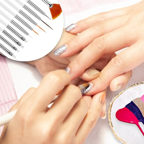 22-Piece Professional Nail Art Brush Set with Resin Palette