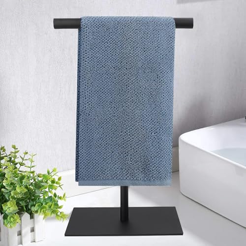 Stainless Steel Hand Towel Rack Stand - T-Shape Design, Black