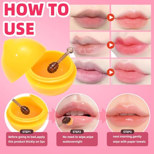 8 PCS Bee Fruit Lip Balm & Mask Set for Teens - Natural Moisturizing