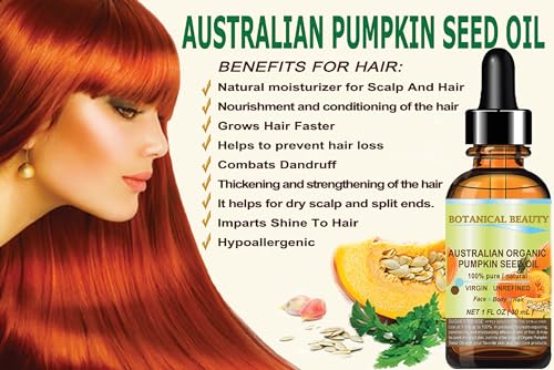 Botanical Beauty Organic Pumpkin Seed Oil 2oz - Pure Cold Pressed Face & Skin Moisturizer
