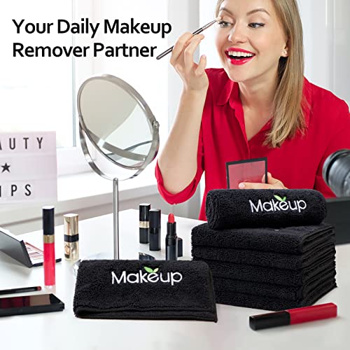 Orighty Microfiber Makeup Remover Cloths, 12 Pack Black - 13x13 in