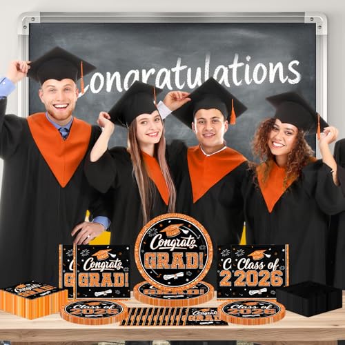 Class of 2026 Graduation Party Plates and Napkins Set for 50