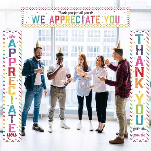 We Appreciate You Banner Set - 3pcs Colorful Party Decorations