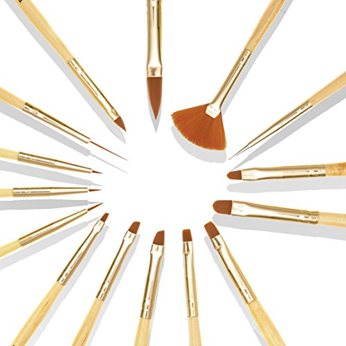 BEAUTÉ GALLERIA 15-Piece Nail Art Brush Set for Detailing & Design