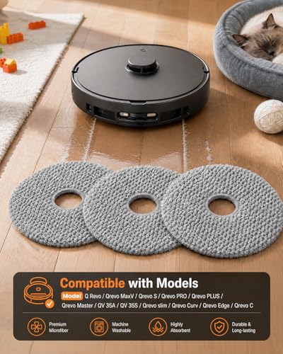 8 Pack Mop Pads for Roborock Q Series Robot Vacuums