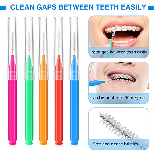 200 Pcs Interdental Brushes for Braces Dental Floss Picks Soft Tooth Cleaning Tools
