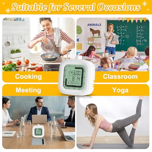 VLEJEARI 4-in-1 Visual Timer with Alarm & Temperature Monitor
