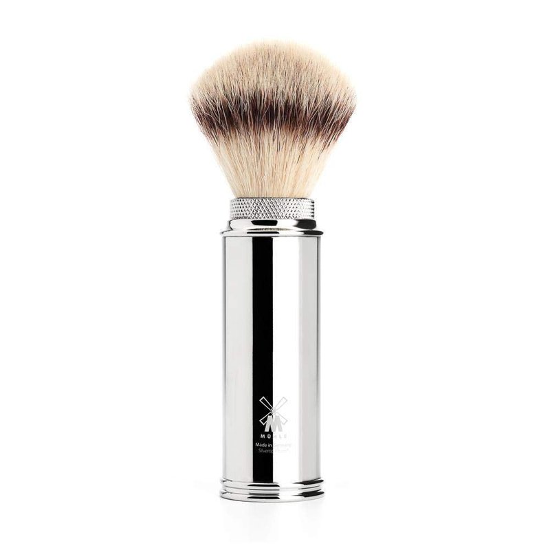MÜHLE Travel Florentine Leather Silvertip Fibre 5-Blade Razor Luxury Shaving Kit