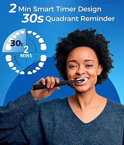TEETHEORY Sonic Electric Toothbrush for Adults with 8 Brush Heads, 5 Modes