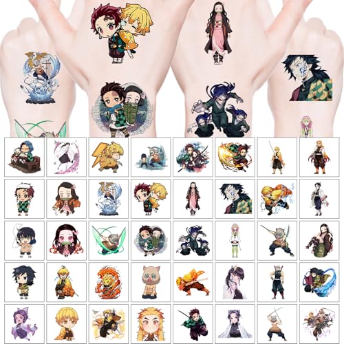 40 Sheets Demon Slayer Temporary Tattoos for Parties & Events