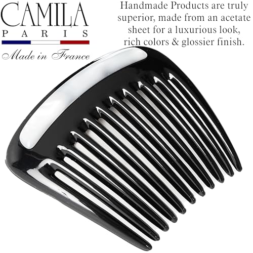 Camila Paris CP3769 Hair Side Comb Black & Pearl Small French Twist Clip