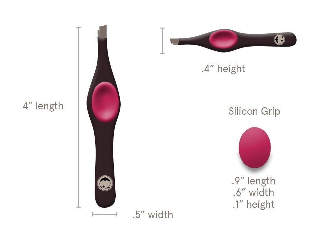 Coco’s Closet Tweezer for Eyebrows – Surgical grade Stainless Steel Slant Black Tweezer - Precision for Ingrown Hair Removal