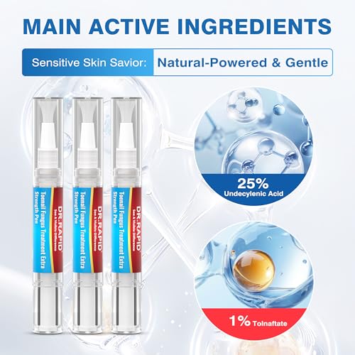 DR.RAPID Toenail Fungus Treatment Pen - Extra Strength, 1 Fl Oz (Pack of 3) with 25% Undecylenic Acid
