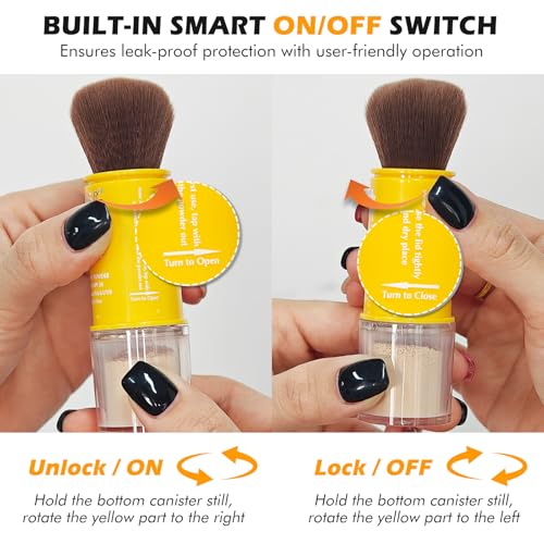 2PCS Mineral Powder Sunscreen Setting Makeup - SPF 50 Brush On for