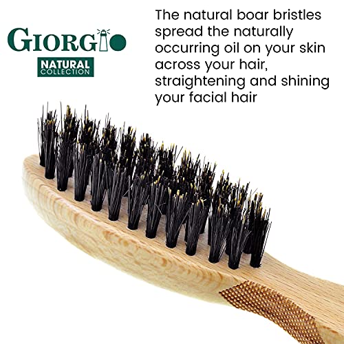 Giorgio G87IVY 2.5 Inch Ivory Men's Folding Pocket Comb with Beard Brush - Travel Grooming Set (1 Pack - GIVY87/GBRD1)