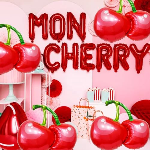 6pcs Red Cherry Balloons - 30inch Summer Party Decorations