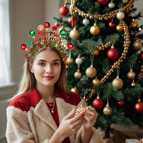 NVENF Christmas Headband for Women - Pattern A Xmas Bow Accessory